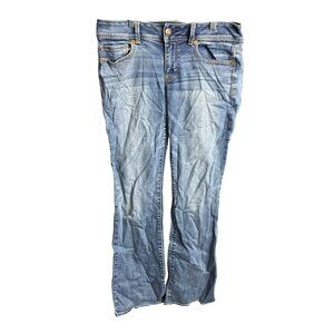 American Eagle Kick Boot Jeans Super Stretch Mid Wash Size 8 Regular